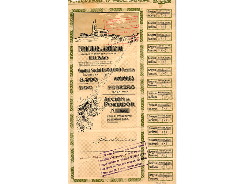 Accin del Funicular de Archanda. Ao 1914. Sign. O-0067