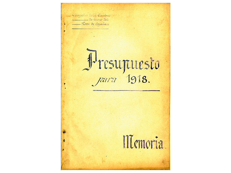 Memoria del Presupuesto de la Compaa del Norte. Ao 1918. Sign. W-0043-003/2