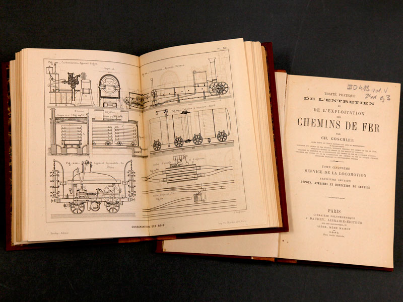 Trait pratique de lentretien et de lexploitation des chemins de fer / Ch. Goschler. Paris: Noblet et Baudry, 1865-1868. Signatura: IIID 0413