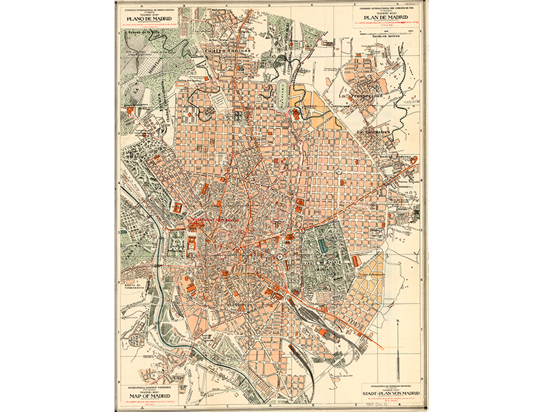 Plano de Madrid. Congreso Internacional de Ferrocarriles, 1930. Signatura MAP 04-11