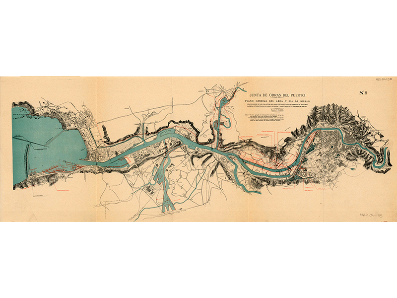 Plano general del Abra y Ra de Bilbao. Junta de Obras del Puerto. 196?. Signatura MAP 04-35