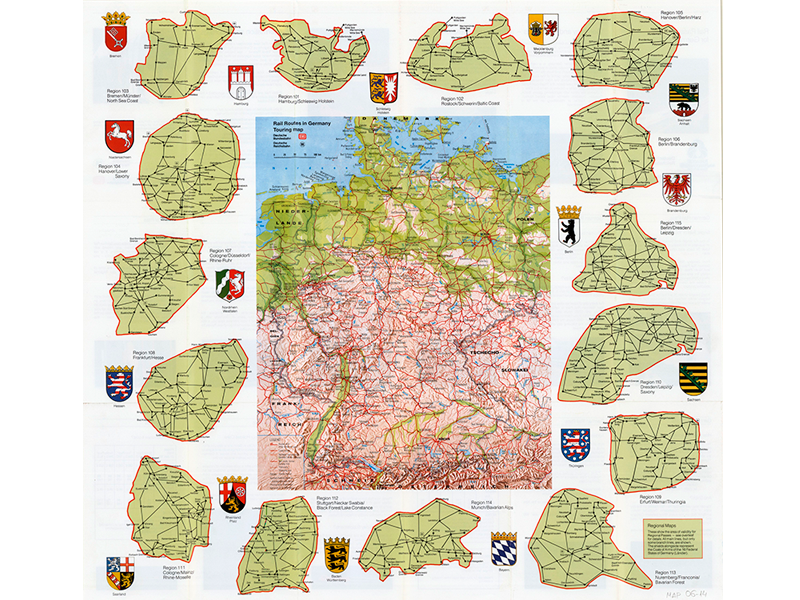 Rail passes for Germany 1992. DR, 1992. MAP 06-14