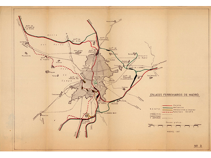 Enlaces ferroviarios de Madrid. RENFE. 1967. Signatura MAP 08-58