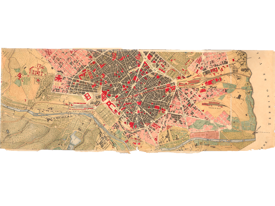 Plano del proyecto de comunicacin subterrnea entre las estaciones de Madrid-Atocha (MZA) y Madrid-Prncipe Po (Norte), establecida por la va de circunvalacin. Ao 1922. Sign. M-0003-029