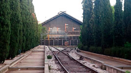 Estacin de Madrid - Delicias, vista tomada desde el parque del Pasillo Verde Ferroviario - 24/04/2017 - Madrid